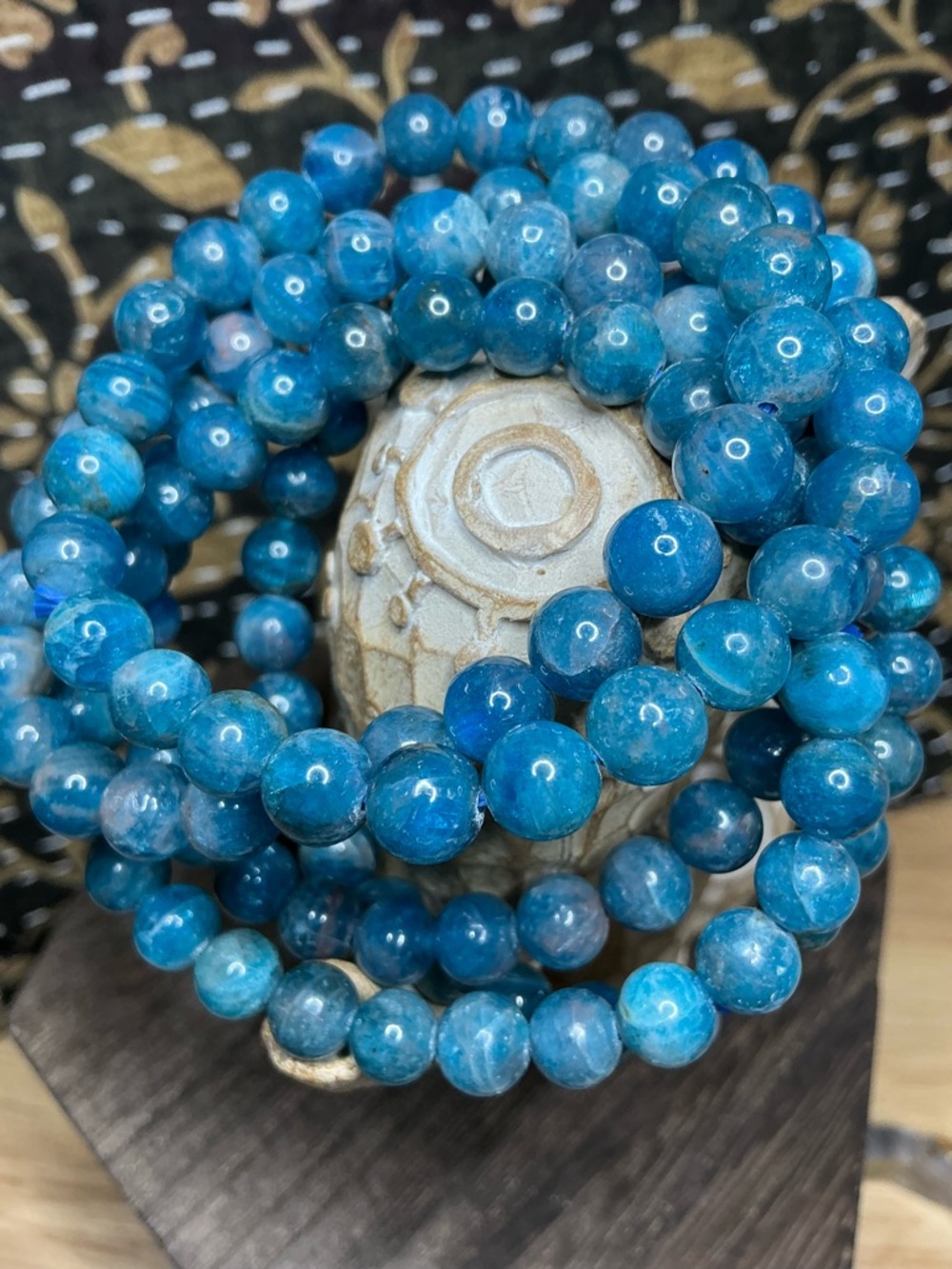 Ocean Current Blue Apatite Bracelet 7mm